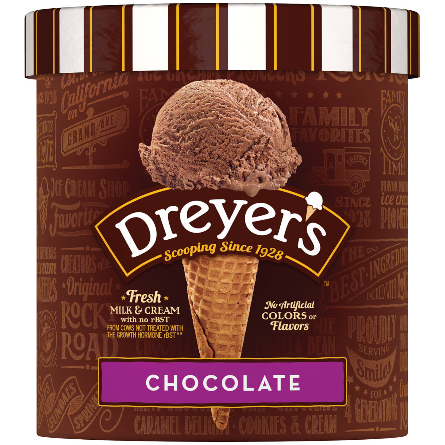 DREYER'S Chocolate Ice Cream 1.5 qt. Tub - SmartLabel™ Food